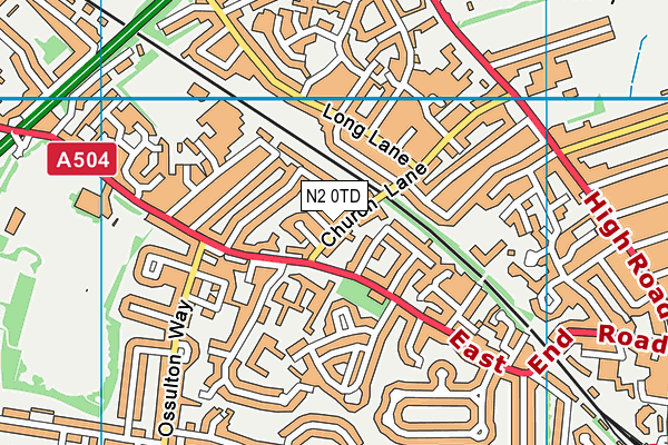 N2 0TD map - OS VectorMap District (Ordnance Survey)