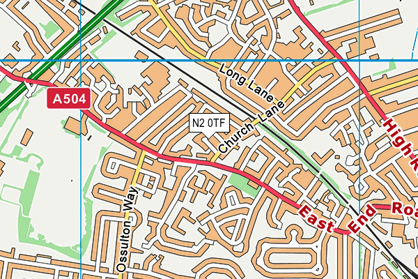 N2 0TF map - OS VectorMap District (Ordnance Survey)