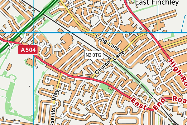 N2 0TG map - OS VectorMap District (Ordnance Survey)