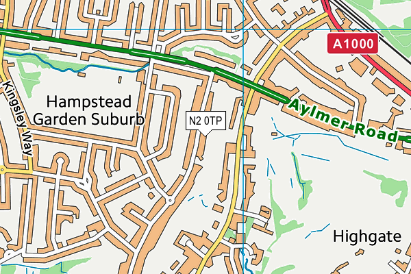 N2 0TP map - OS VectorMap District (Ordnance Survey)