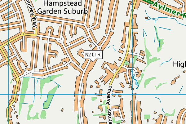 N2 0TR map - OS VectorMap District (Ordnance Survey)