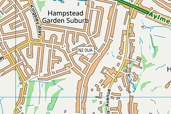 N2 0UA map - OS VectorMap District (Ordnance Survey)