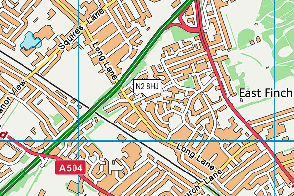 N2 8HJ map - OS VectorMap District (Ordnance Survey)