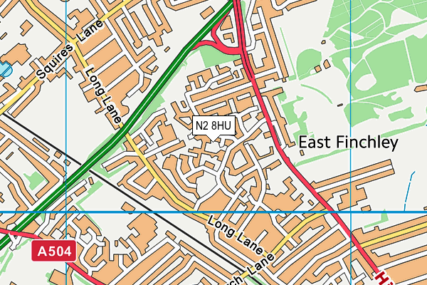 N2 8HU map - OS VectorMap District (Ordnance Survey)