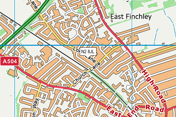 N2 8JL map - OS VectorMap District (Ordnance Survey)