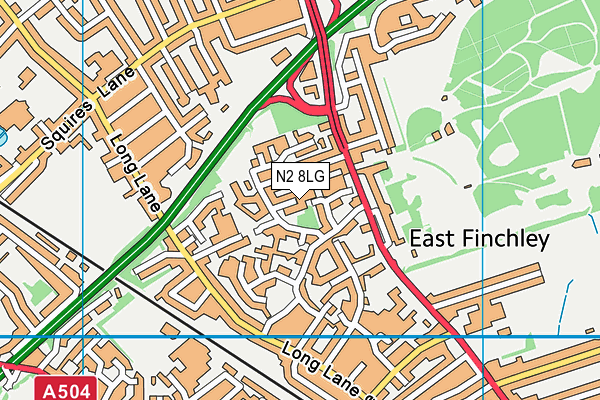 N2 8LG map - OS VectorMap District (Ordnance Survey)