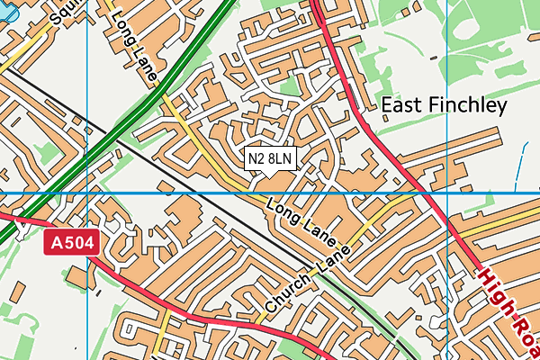 N2 8LN map - OS VectorMap District (Ordnance Survey)