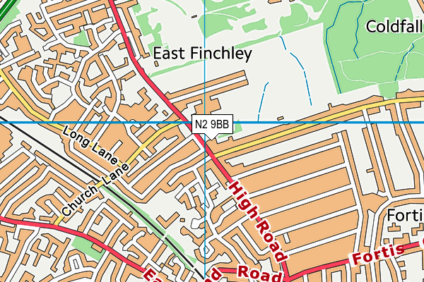 East Finchley Library (Closed) map (N2 9BB) - OS VectorMap District (Ordnance Survey)
