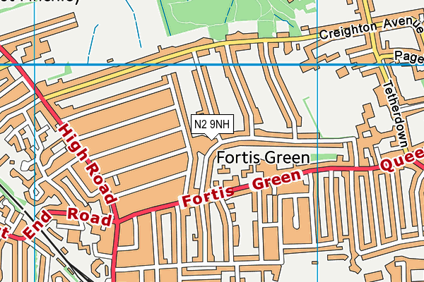 N2 9NH map - OS VectorMap District (Ordnance Survey)