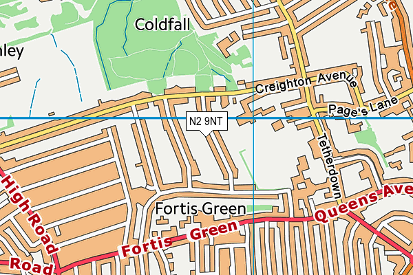 N2 9NT map - OS VectorMap District (Ordnance Survey)