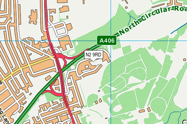 N2 9RD map - OS VectorMap District (Ordnance Survey)