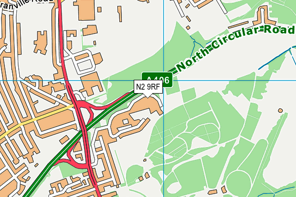 N2 9RF map - OS VectorMap District (Ordnance Survey)