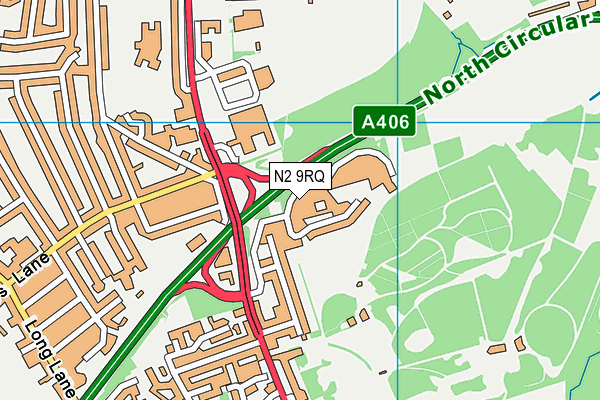 N2 9RQ map - OS VectorMap District (Ordnance Survey)