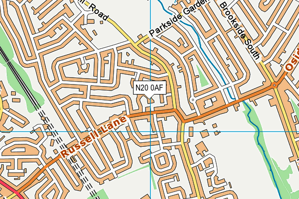 N20 0AF map - OS VectorMap District (Ordnance Survey)