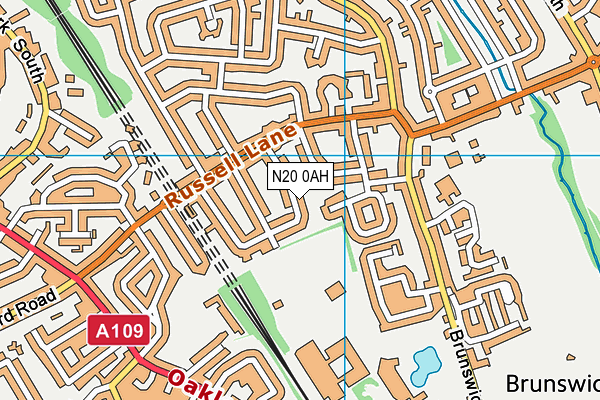 N20 0AH map - OS VectorMap District (Ordnance Survey)
