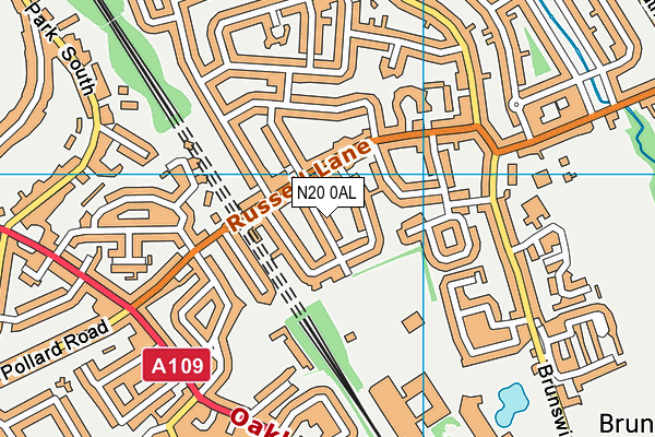 N20 0AL map - OS VectorMap District (Ordnance Survey)