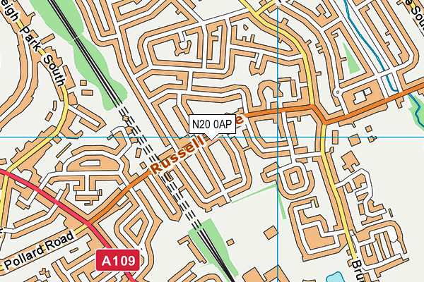 N20 0AP map - OS VectorMap District (Ordnance Survey)