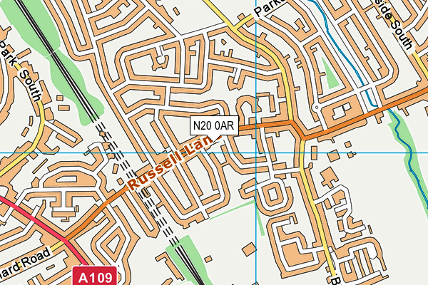 N20 0AR map - OS VectorMap District (Ordnance Survey)