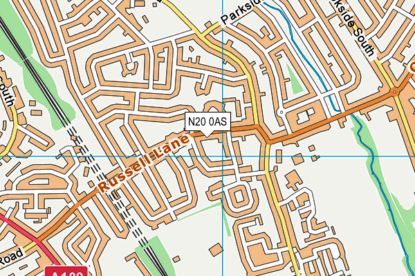N20 0AS map - OS VectorMap District (Ordnance Survey)