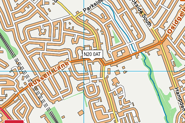 N20 0AT map - OS VectorMap District (Ordnance Survey)