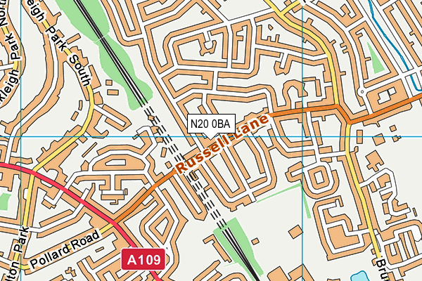 N20 0BA map - OS VectorMap District (Ordnance Survey)