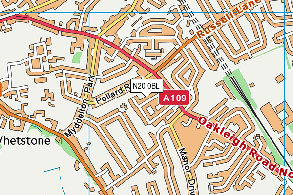 N20 0BL map - OS VectorMap District (Ordnance Survey)