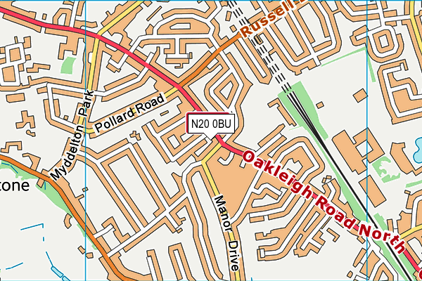 N20 0BU map - OS VectorMap District (Ordnance Survey)