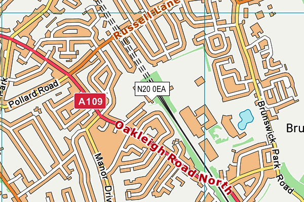 N20 0EA map - OS VectorMap District (Ordnance Survey)