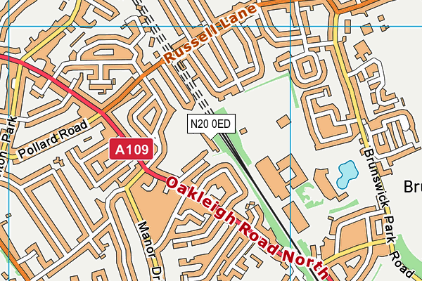 N20 0ED map - OS VectorMap District (Ordnance Survey)