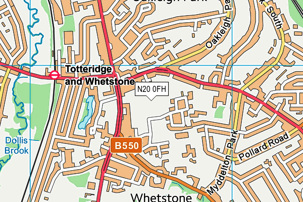 N20 0FH map - OS VectorMap District (Ordnance Survey)