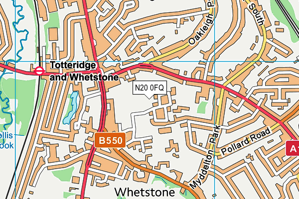 N20 0FQ map - OS VectorMap District (Ordnance Survey)