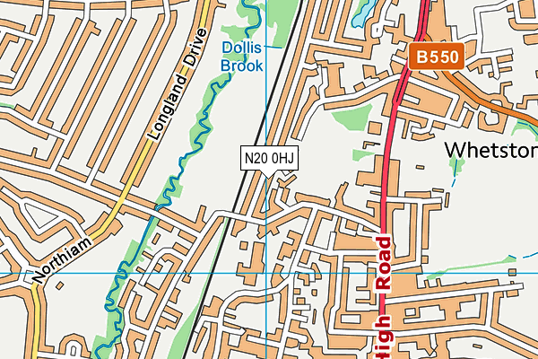 N20 0HJ map - OS VectorMap District (Ordnance Survey)