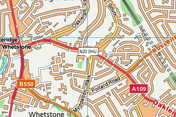 N20 0HU map - OS VectorMap District (Ordnance Survey)