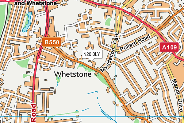 N20 0LY map - OS VectorMap District (Ordnance Survey)