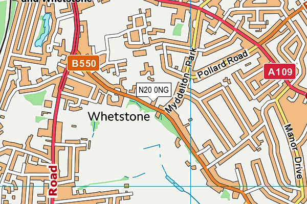 N20 0NG map - OS VectorMap District (Ordnance Survey)