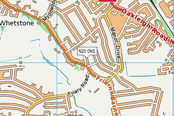 N20 0NS map - OS VectorMap District (Ordnance Survey)
