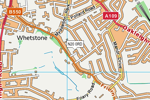 N20 0RD map - OS VectorMap District (Ordnance Survey)