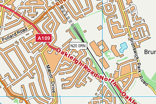 N20 0RN map - OS VectorMap District (Ordnance Survey)