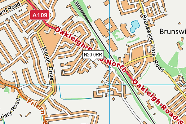 N20 0RR map - OS VectorMap District (Ordnance Survey)