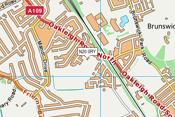 N20 0RY map - OS VectorMap District (Ordnance Survey)