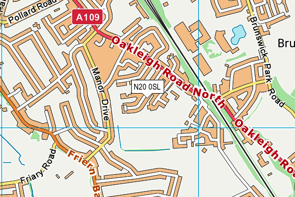N20 0SL map - OS VectorMap District (Ordnance Survey)