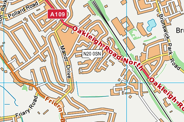 N20 0SN map - OS VectorMap District (Ordnance Survey)