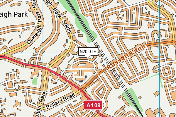 N20 0TH map - OS VectorMap District (Ordnance Survey)