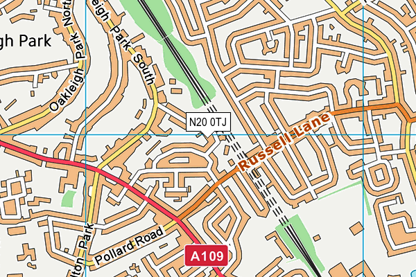 N20 0TJ map - OS VectorMap District (Ordnance Survey)