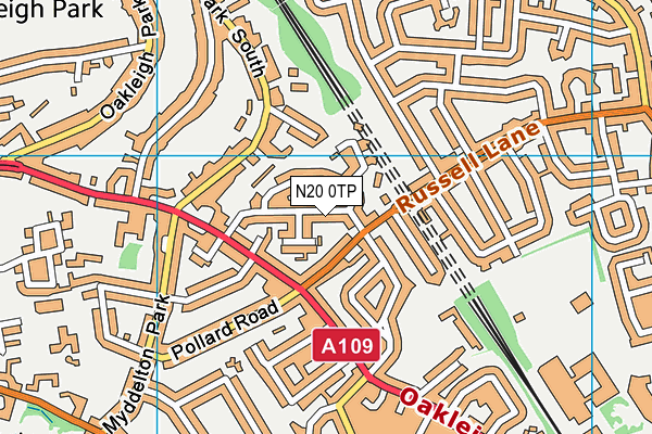 N20 0TP map - OS VectorMap District (Ordnance Survey)