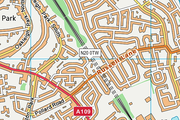 N20 0TW map - OS VectorMap District (Ordnance Survey)