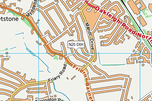 N20 0XH map - OS VectorMap District (Ordnance Survey)