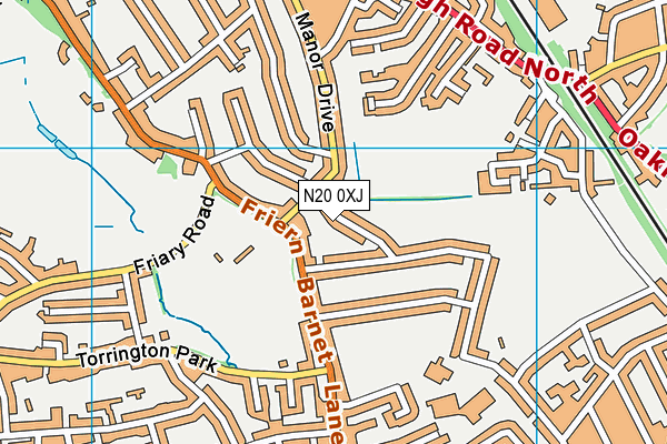 N20 0XJ map - OS VectorMap District (Ordnance Survey)