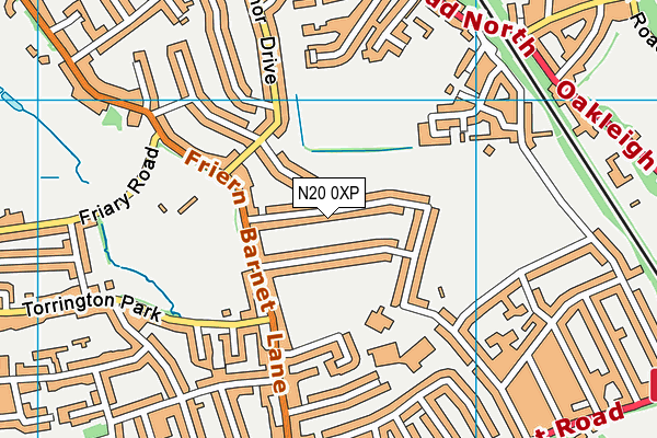 N20 0XP map - OS VectorMap District (Ordnance Survey)