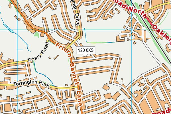 N20 0XS map - OS VectorMap District (Ordnance Survey)
